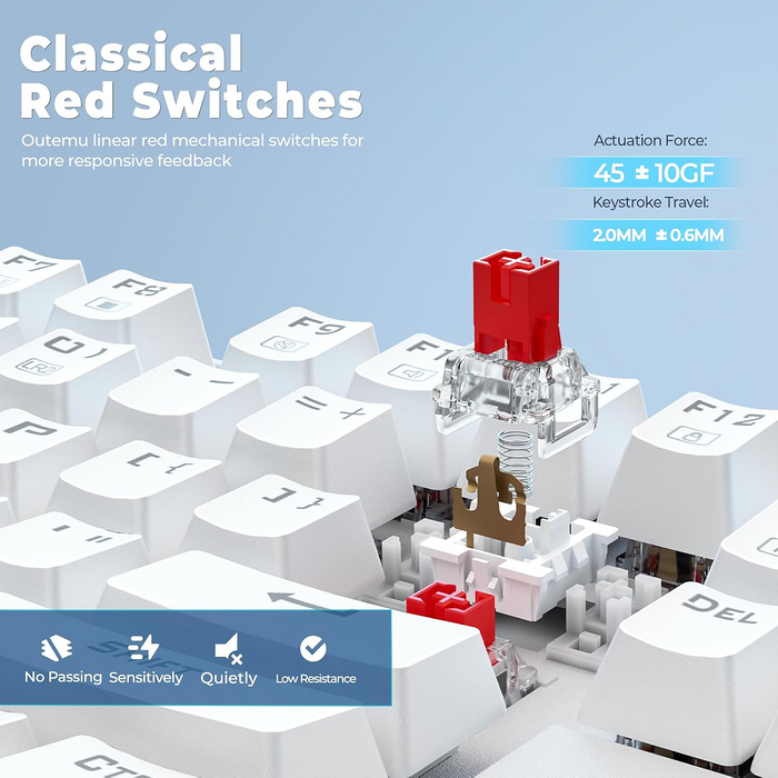 Redragon K552 KUMARA Rainbow Wired Mechanical Gaming Keyboard – Red Switch - White  for sale in Egypt from Games2Egypt