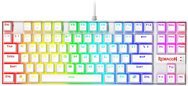 Redragon K552 KUMARA Rainbow Wired Mechanical Gaming Keyboard – Red Switch - White -  for sale in Egypt from Games2Egypt