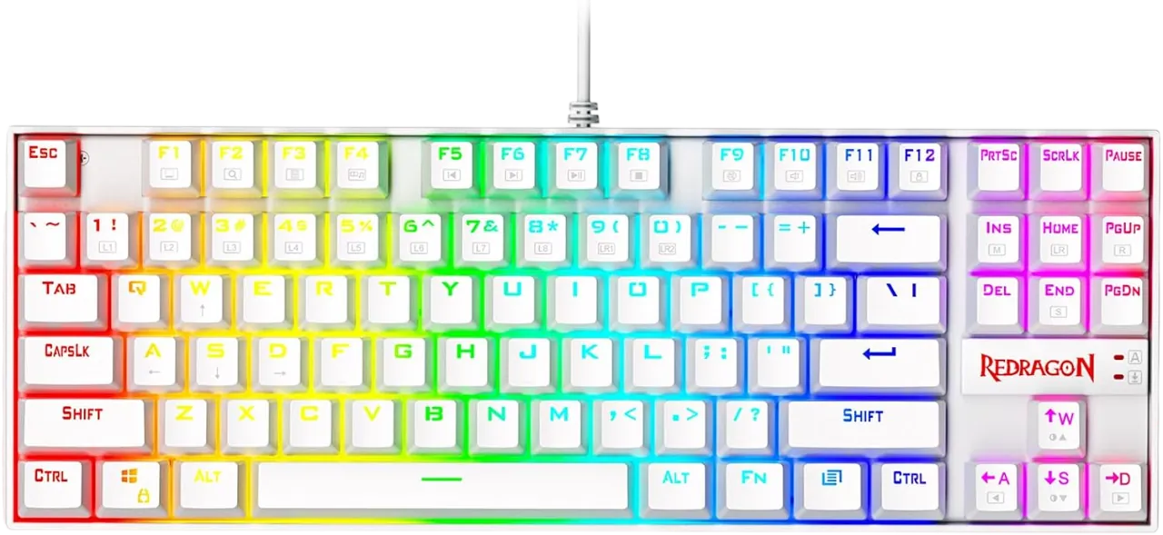 Redragon K552 KUMARA Rainbow Wired Mechanical Gaming Keyboard – Red Switch - White  for sale in Egypt from Games2Egypt