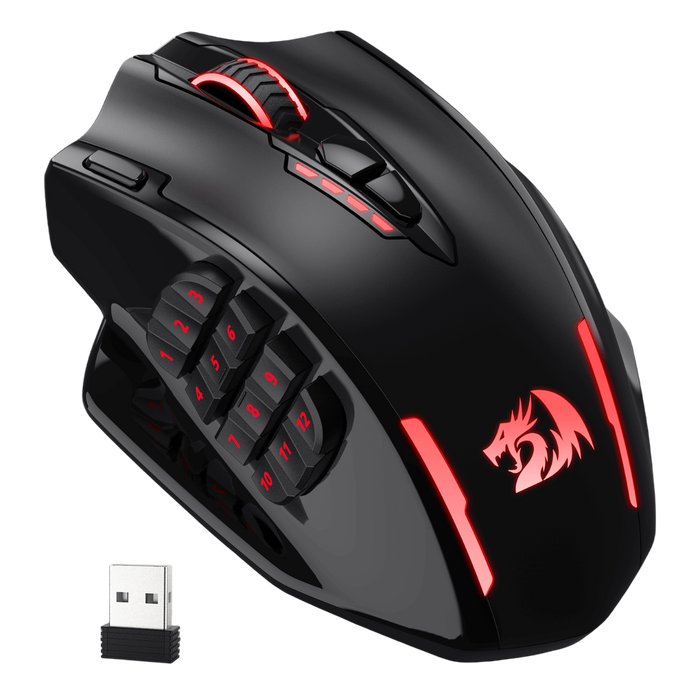 ريدراجون M913 إمباكت إليت ماوس ألعاب لاسلكي أر جي بي – أسود  للبيع في مصر من خلال Games2Egypt