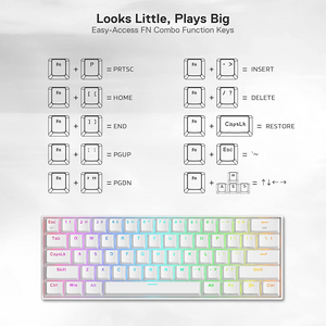 Redragon K530W Pro RGB Wireless Mechanical Gaming Keyboard Blue Switch - White  for sale in Egypt from Games2Egypt