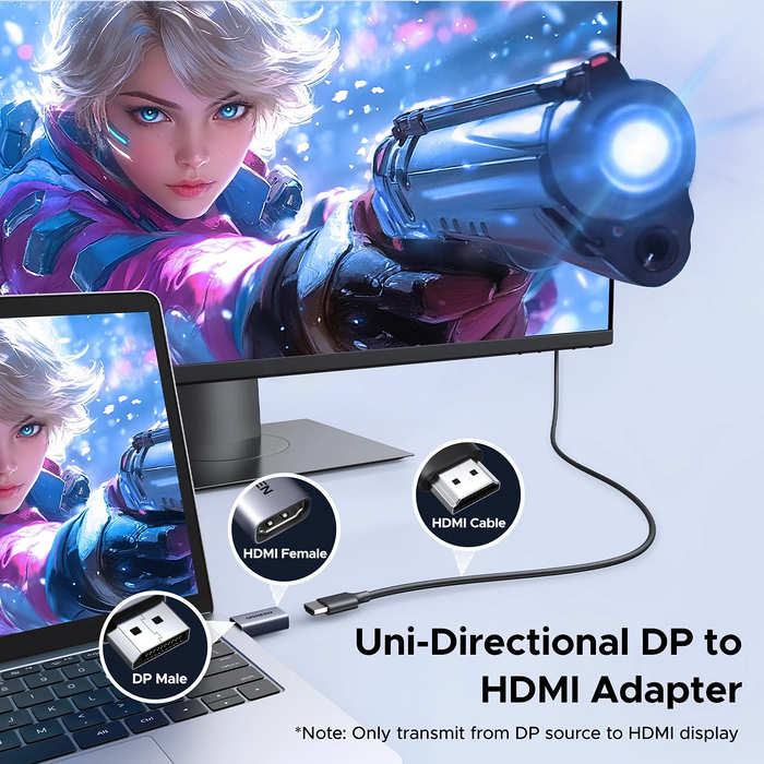 يوجرين DP130 محوّل DisplayPort إلى HDMI بدقة 4K – قطعتان - بدون ملصق  للبيع في مصر من خلال Games2Egypt