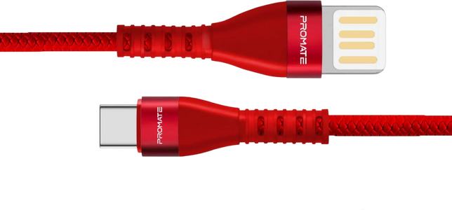 Promate Reversible Cable Zinc Alloy Anti-Break TPE with Braiding Effect - Red - Open Sealed  for sale in Egypt from Games2Egypt