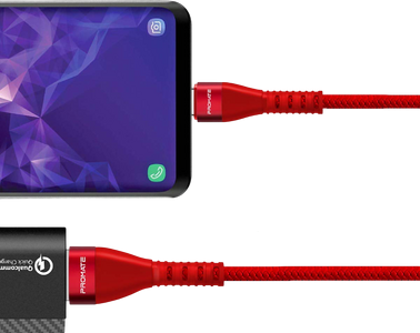 Promate Reversible Cable Zinc Alloy Anti-Break TPE with Braiding Effect - Red - Open Sealed  for sale in Egypt from Games2Egypt