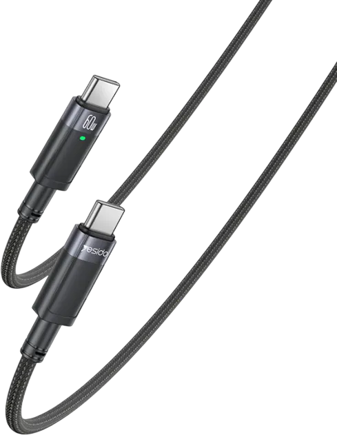 Yesido CA160 60W Type-C To Type-C Auto Disconnecting  Braided Cable 1.2M  for sale in Egypt from Games2Egypt