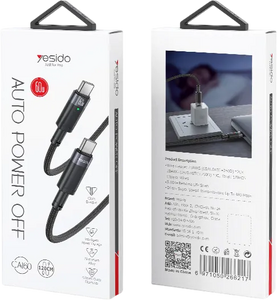 Yesido CA160 60W Type-C To Type-C Auto Disconnecting  Braided Cable 1.2M  for sale in Egypt from Games2Egypt