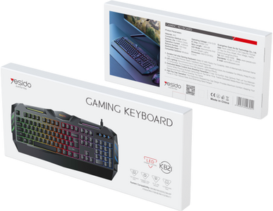 Yesido KB21 Rainbow Wired Membrane Gaming Keyboard - Black  for sale in Egypt from Games2Egypt