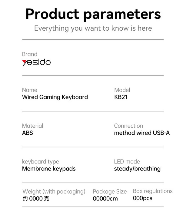 Yesido KB21 Rainbow Wired Membrane Gaming Keyboard - Black  for sale in Egypt from Games2Egypt