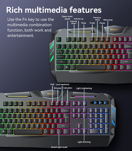 Yesido KB21 Rainbow Wired Membrane Gaming Keyboard - Black  for sale in Egypt from Games2Egypt