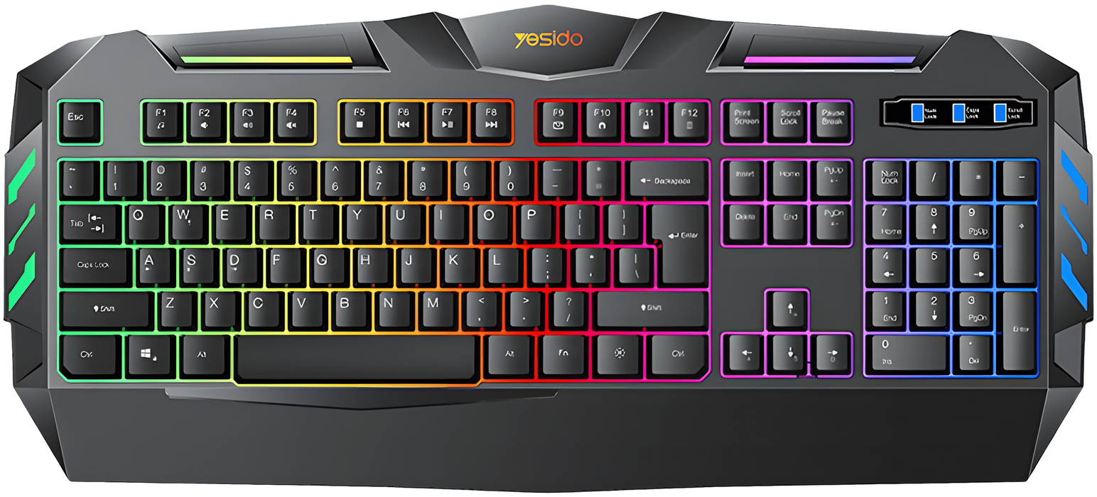 Yesido KB21 Rainbow Wired Membrane Gaming Keyboard - Black  for sale in Egypt from Games2Egypt