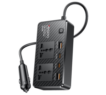 Yesido VC07 200W Car Adapter Charger Power Inverter 12V to 220V