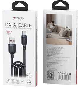 Yesido CA134C USB To Type-C 3A Fast Charging Data Cable - 3M  for sale in Egypt from Games2Egypt