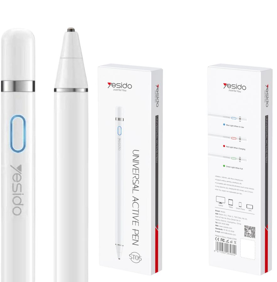 Yesido ST05 Aluminum Capacitive Active Universal Smart Pressure Stylus Pen
