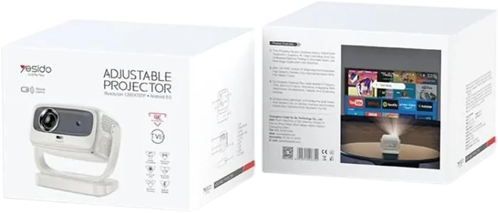 Yesido TV13 1280x720P 190ANSI Android 11.0 Series Smart Projector  for sale in Egypt from Games2Egypt