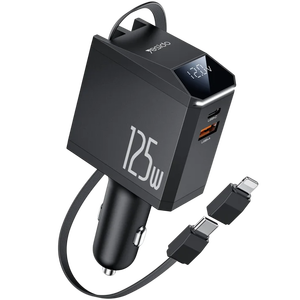 Yesido Y71 125W Type-C + 8 Pin Retractable Cable 4 in 1 Car Charger -  for sale in Egypt from Games2Egypt