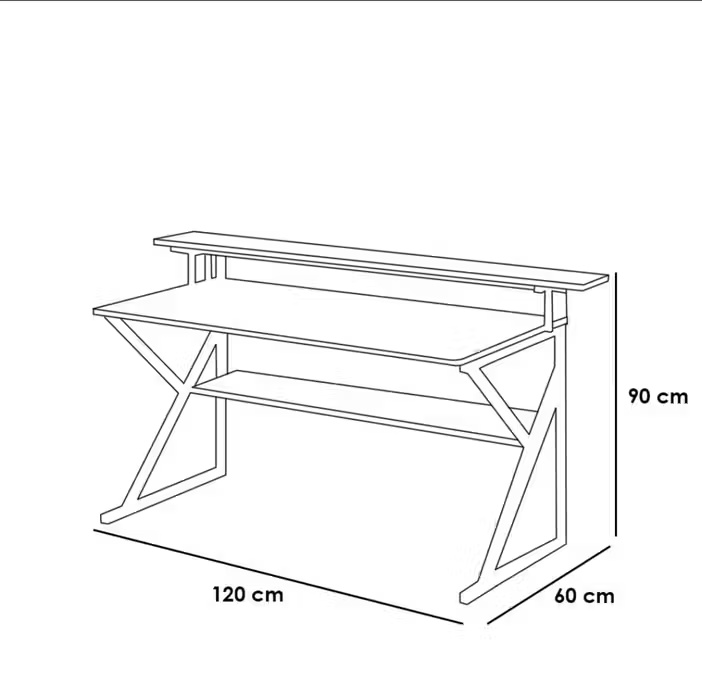  Gaming Desk with Storage Shelf and Monitors Shelf 5*1 - Black  for sale in Egypt from Games2Egypt