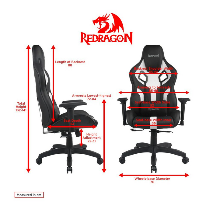 Redragon C502 Capricornus Gaming Chair - Black/White  for sale in Egypt from Games2Egypt