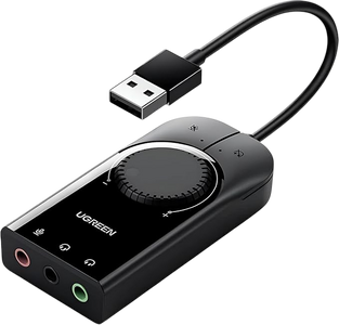 UGREEN CM129 USB Audio Adapter 3.5mm Sound Card - Black  for sale in Egypt from Games2Egypt