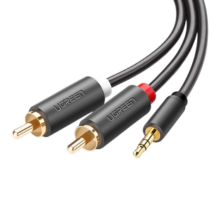 UGREEN AV102 3.5mm Male to 2 RCA Male Audio Cable - 3M - Gray -  for sale in Egypt from Games2Egypt