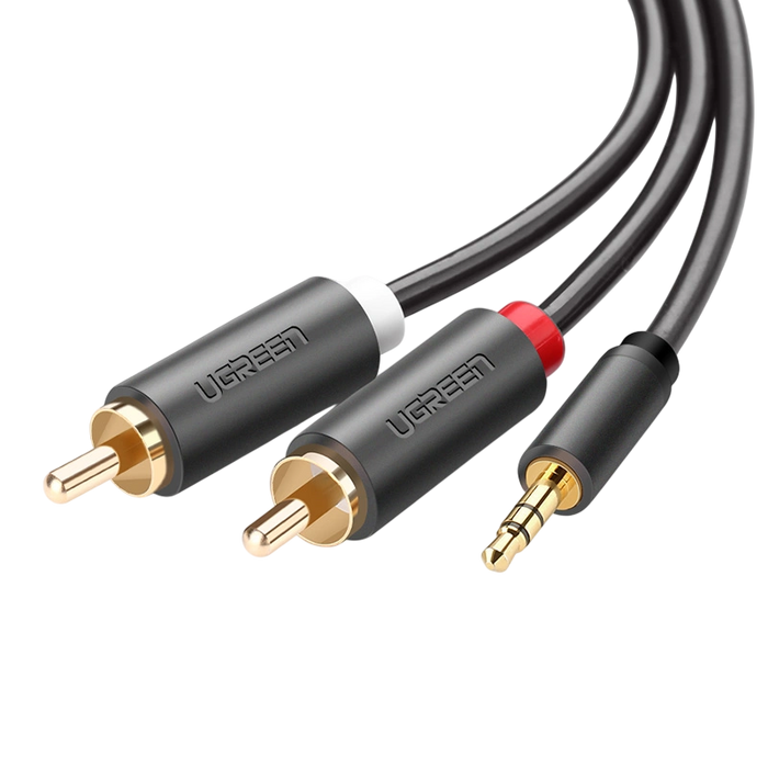 UGREEN AV102 3.5mm Male to 2 RCA Male Audio Cable - 3M - Gray  for sale in Egypt from Games2Egypt
