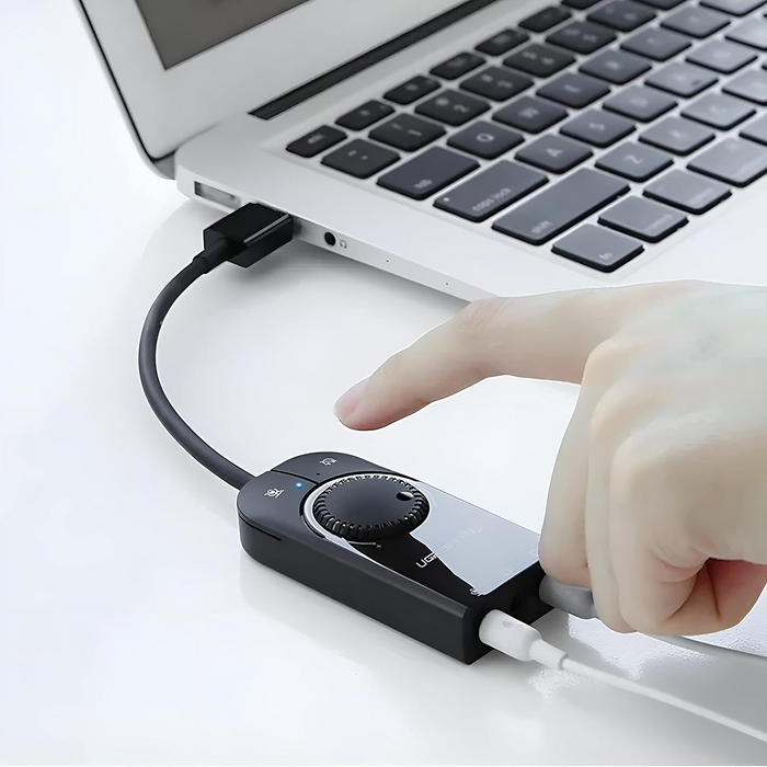 UGREEN CM129 USB Audio Adapter 3.5mm Sound Card - Black  for sale in Egypt from Games2Egypt
