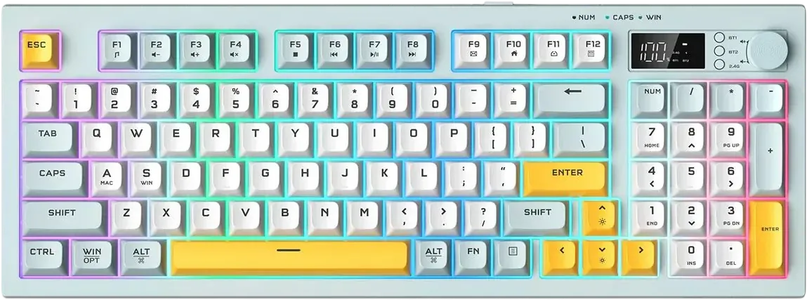 ONIKUMA G80 Tri-Mode RGB Gaming Membrane Keyboard - Grayish Blue -  for sale in Egypt from Games2Egypt
