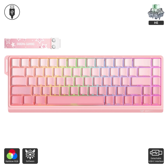 ONIKUMA G69 RGB Wired Magnetic Gaming Keyboard - Pink  for sale in Egypt from Games2Egypt