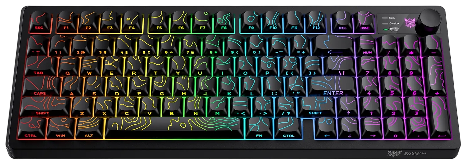 ONIKUMA MT902 Tri-Mode RGB Gaming Membrane Keyboard - Black  for sale in Egypt from Games2Egypt