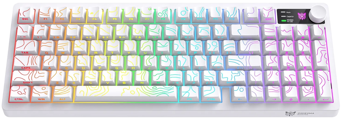 ONIKUMA MT902 Tri-Mode RGB Gaming Membrane Keyboard - White