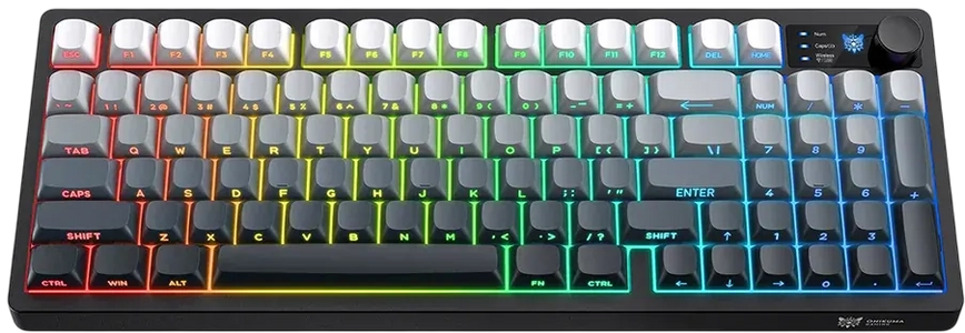 ONIKUMA MT902 Tri-Mode RGB Gaming Membrane Keyboard - Black & White Gradient