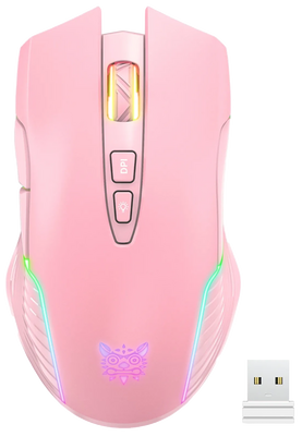 Onikuma CW905 Wireless RGB Gaming Mouse - Pink
