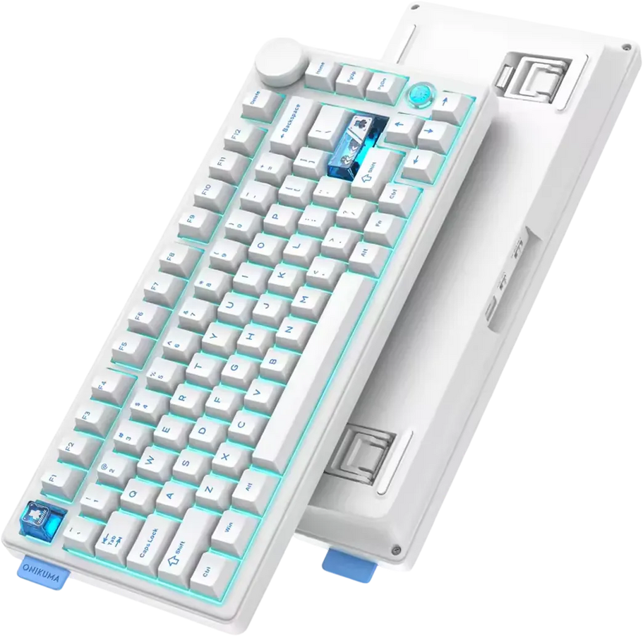 ONIKUMA MT706 Tri-Mode Gasket RGB Gaming Mechanical Keyboard - White – image 3