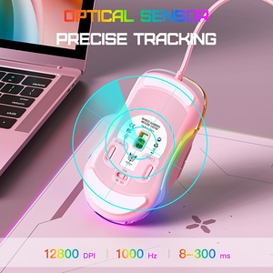 ONIKUMA CW925 RGB Wired Gaming Mouse - Pink  for sale in Egypt from Games2Egypt