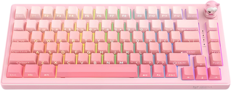ONIKUMA MT707 Tri-Mode RGB Gaming Mechanical Keyboard - Pink -  for sale in Egypt from Games2Egypt