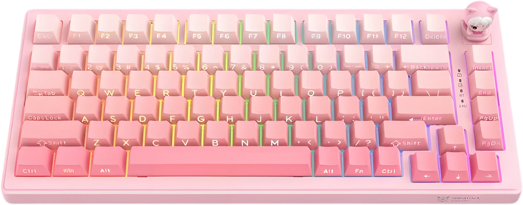 ONIKUMA MT707 Tri-Mode RGB Gaming Mechanical Keyboard - Pink