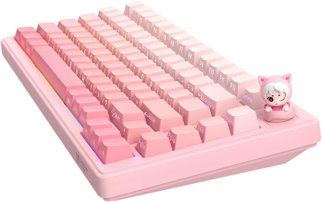 ONIKUMA MT707 Tri-Mode RGB Gaming Mechanical Keyboard - Pink  for sale in Egypt from Games2Egypt