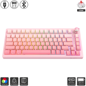 ONIKUMA MT707 Tri-Mode RGB Gaming Mechanical Keyboard - Pink  for sale in Egypt from Games2Egypt