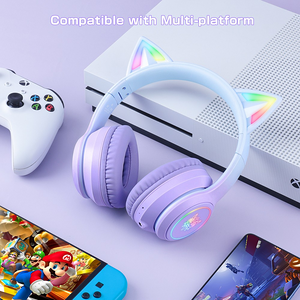 ONIKUMA B90 Cat Ear RGB Wireless Gaming Headset - Purple   for sale in Egypt from Games2Egypt