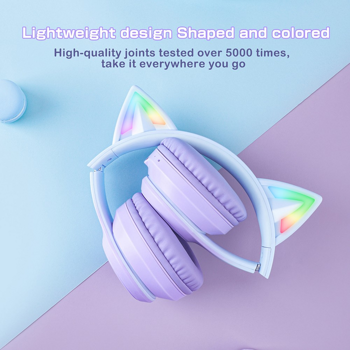 ONIKUMA B90 Cat Ear RGB Wireless Gaming Headset - Purple   for sale in Egypt from Games2Egypt