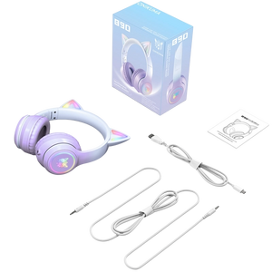 ONIKUMA B90 Cat Ear RGB Wireless Gaming Headset - Purple   for sale in Egypt from Games2Egypt