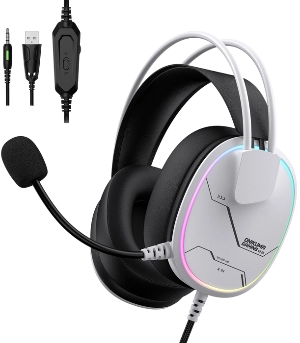 ONIKUMA X91 RGB Wired Gaming Headset - White  for sale in Egypt from Games2Egypt