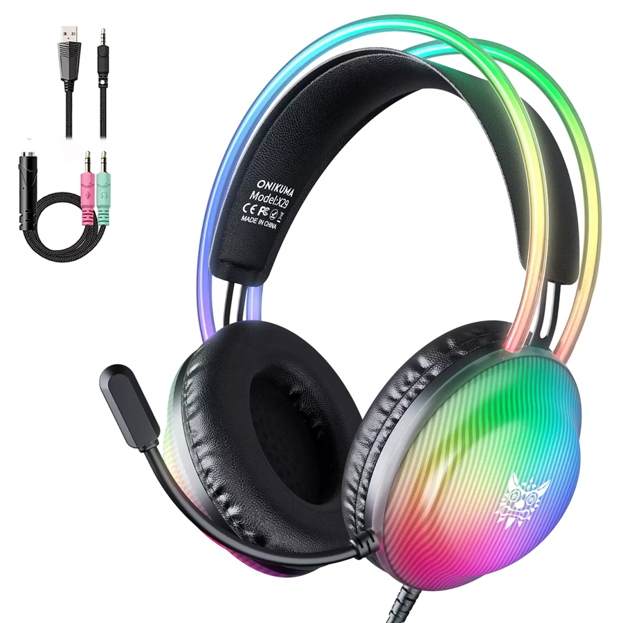 ONIKUMA X29 RGB Wired Gaming Headset - Black