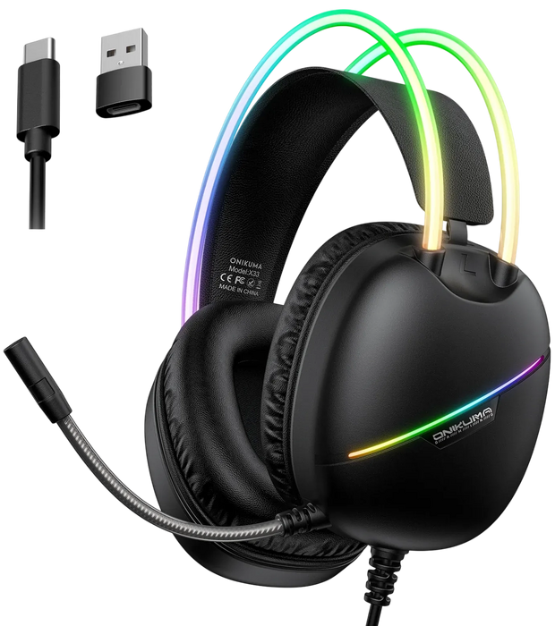ONIKUMA X33 RGB Wired Gaming Headset - Black  for sale in Egypt from Games2Egypt