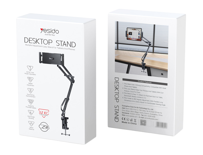 Yesido C296 Multi-Directional Adjustable Folding Metal Desktop Holder 360°Free - Open Sealed  for sale in Egypt from Games2Egypt