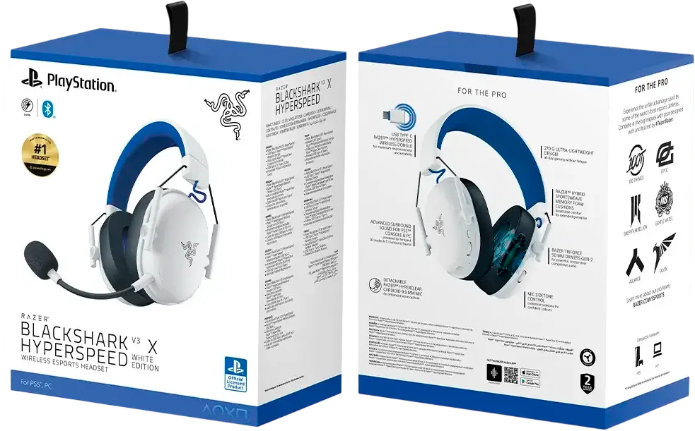 Razer BlackShark V3 X Hyperspeed Headset for PlayStation & PC - White  for sale in Egypt from Games2Egypt