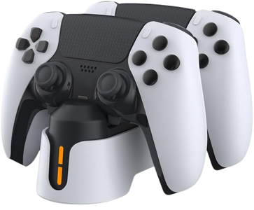 DOBE Dual Charging Stand LED For PS5 Controllers - White  for sale in Egypt from Games2Egypt
