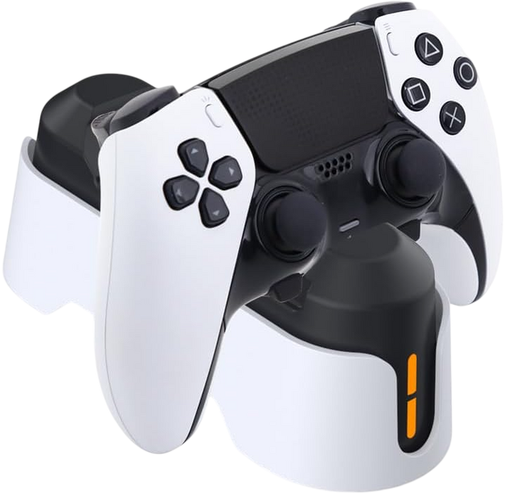 DOBE Dual Charging Stand LED For PS5 Controllers - White  for sale in Egypt from Games2Egypt