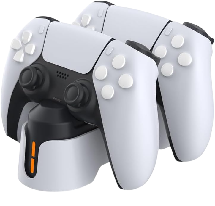 DOBE Dual Charging Stand LED For PS5 Controllers - White  for sale in Egypt from Games2Egypt