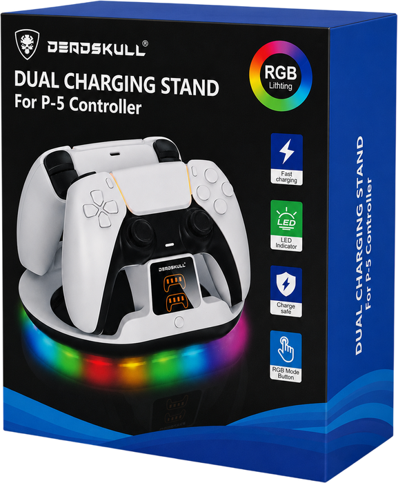 Deadskull Dual Charging Stand for PS5 RGB Dock Station - White  for sale in Egypt from Games2Egypt