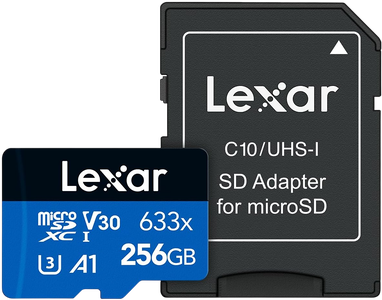 Lexar 633x Micro SD SDHC/SDXC UHS-I Card - 256Gb + SD Adapter - Open Sealed -  for sale in Egypt from Games2Egypt